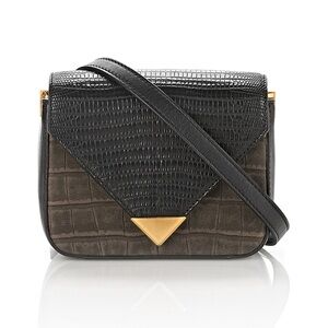 Alexander Wang Crocodile Lizard Embossed Calfskin Prisma Envelope Crossbody